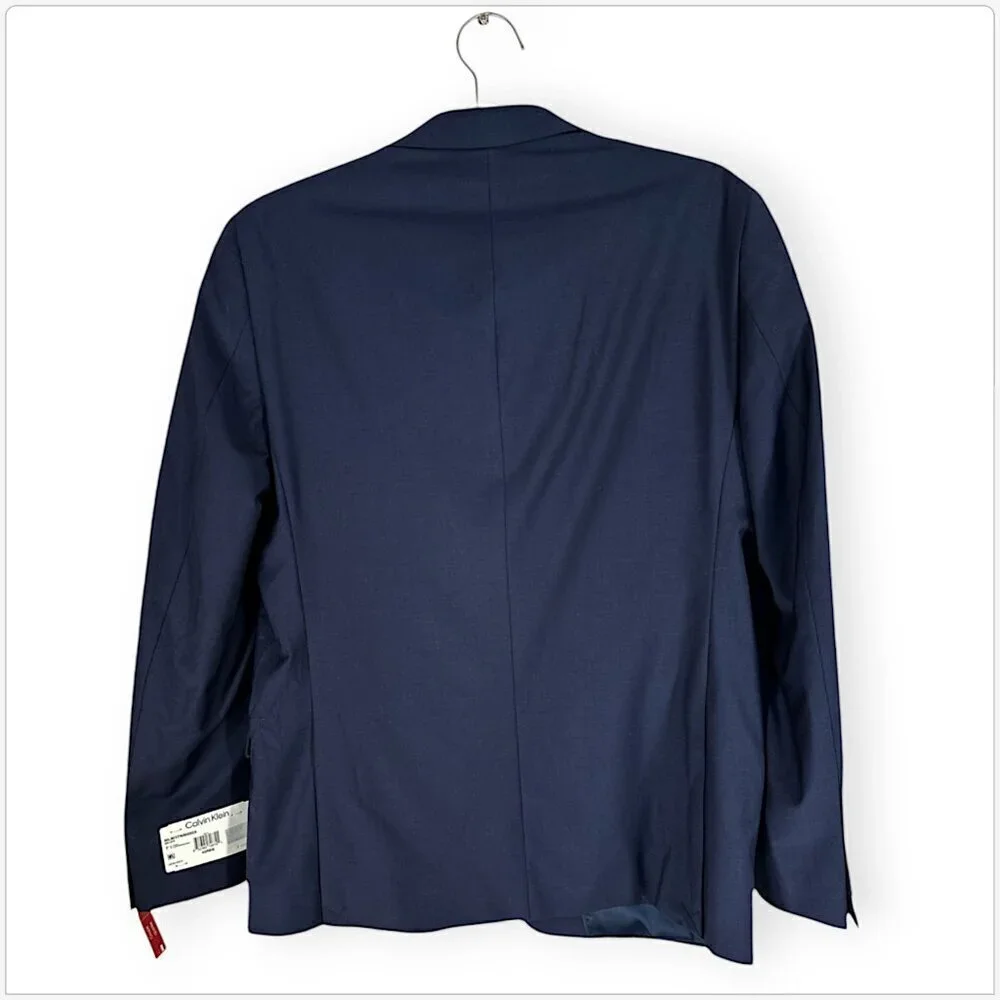 Calvin Klein Navy Malbin Slim Fit Stretch Wool Sport Coat Jacket NWT New 42R